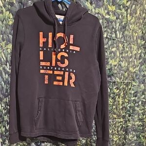 Hollister Men's Hoodie‎ with Orange Graphic
